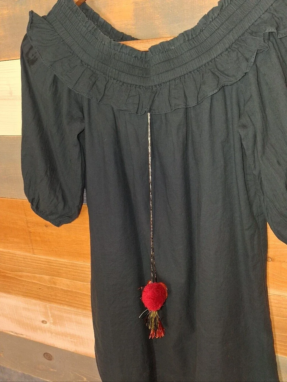 MISA Los Angeles Dress| Mini Tassel Dress | XS Navy Bohemian